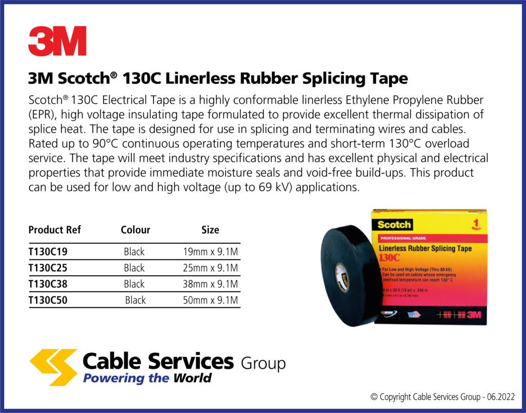 M Scotch C Linerless Rubber Splicing Tape Cable Services